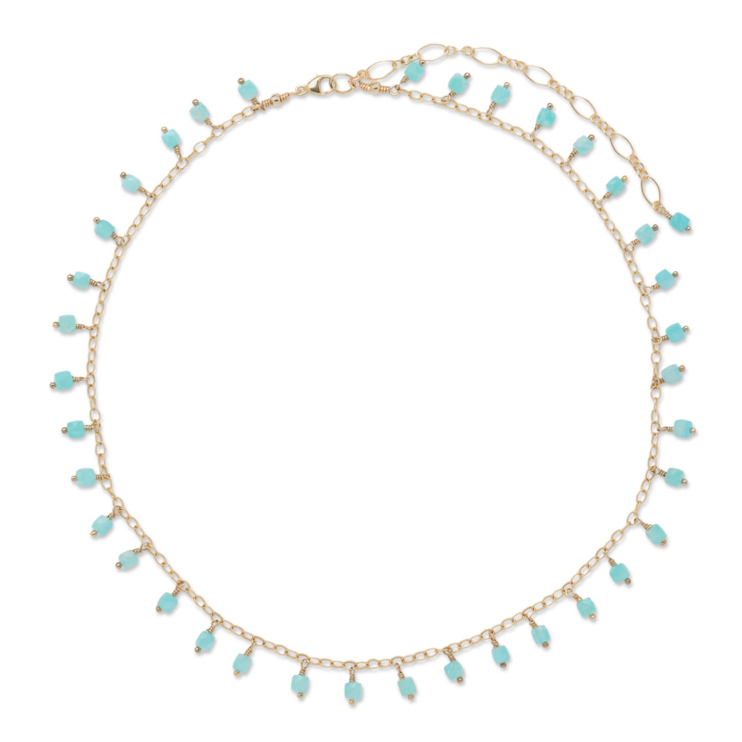 Amazonite Cube Drops Necklace