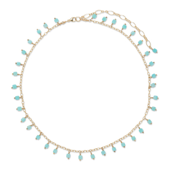Amazonite Cube Drops Necklace