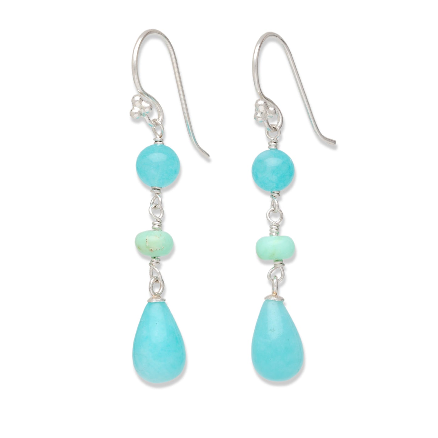 Amazonite and Green Opal Earrings