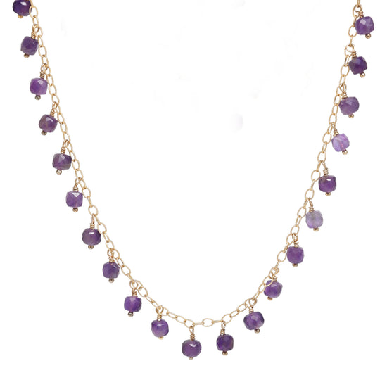 Amethyst Cube Necklace