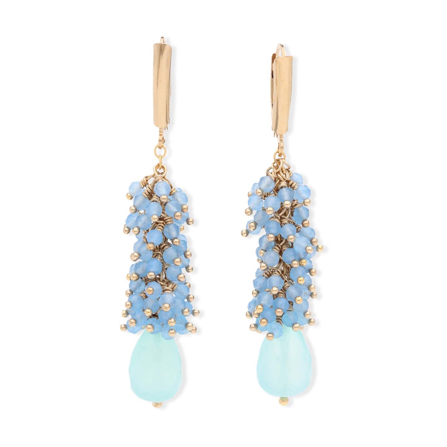 Ocean Chalcedony Waterfall Earrings