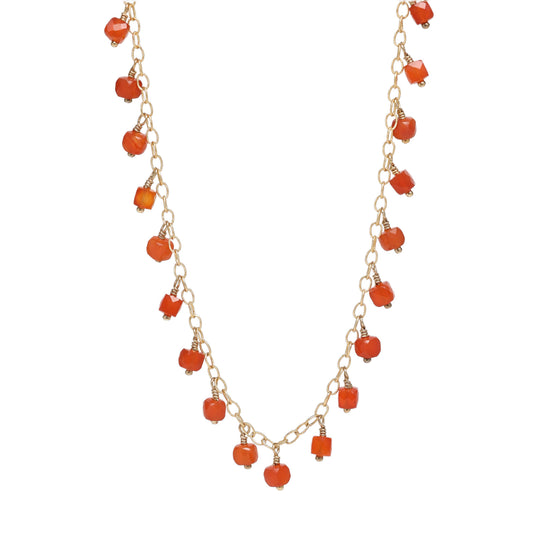 Carnelian Cube Necklace