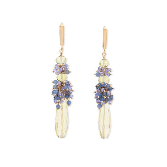 Lemon Quartz Tiered Luxe Earrings