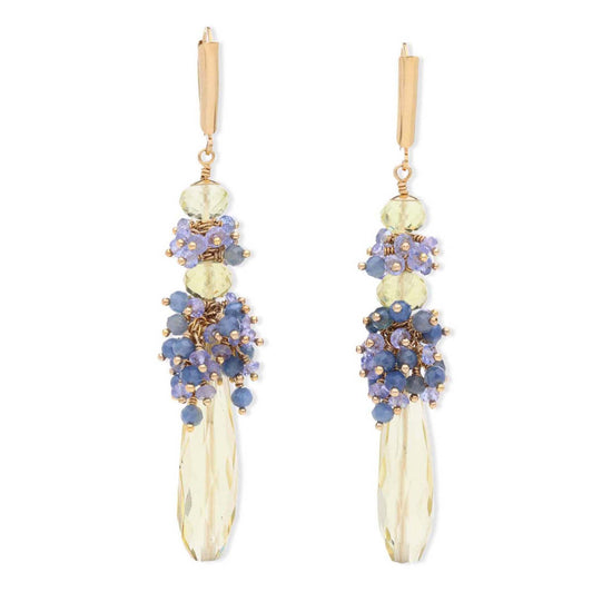 Lemon Quartz Tiered Luxe Earrings