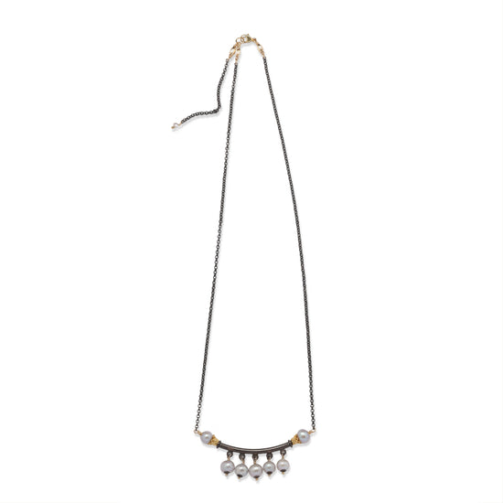 Mixed Metal Pearl Necklace