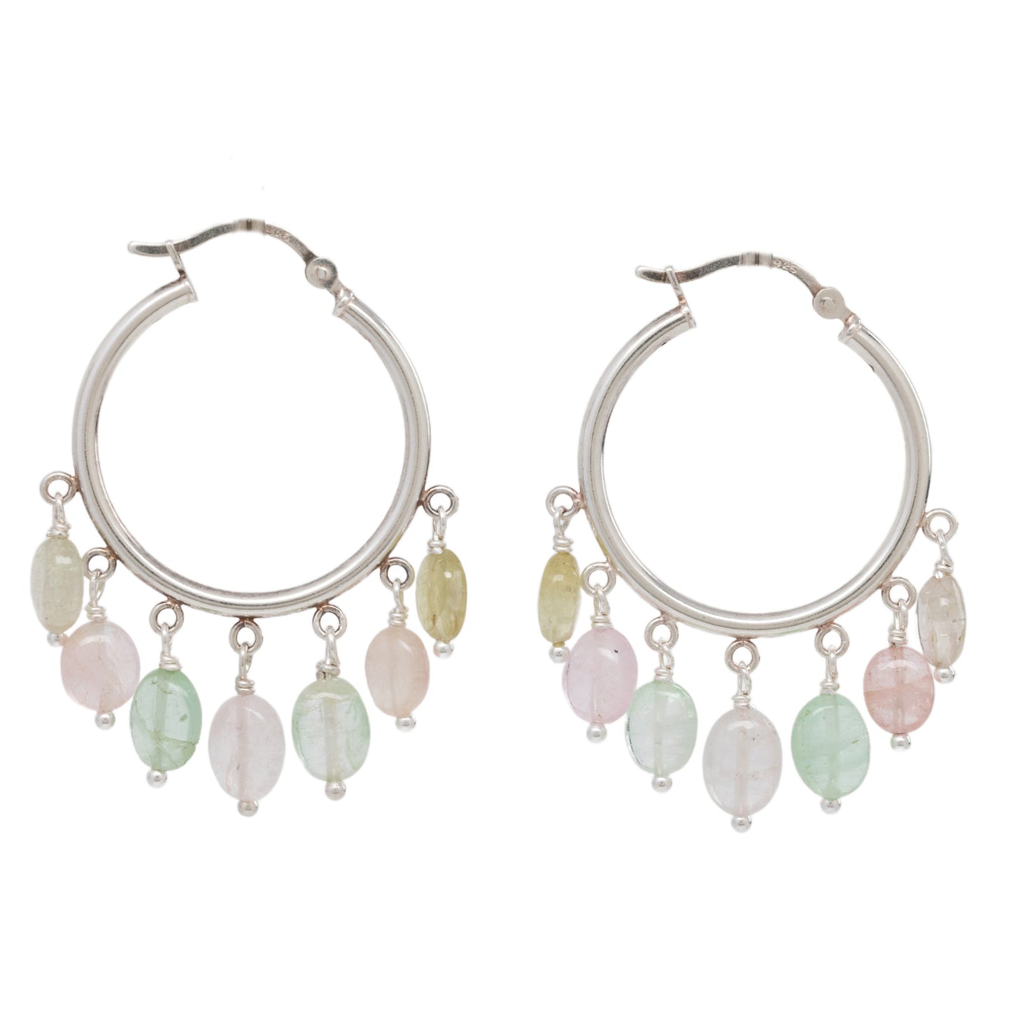 Pastel Tourmaline Hoop Earrings