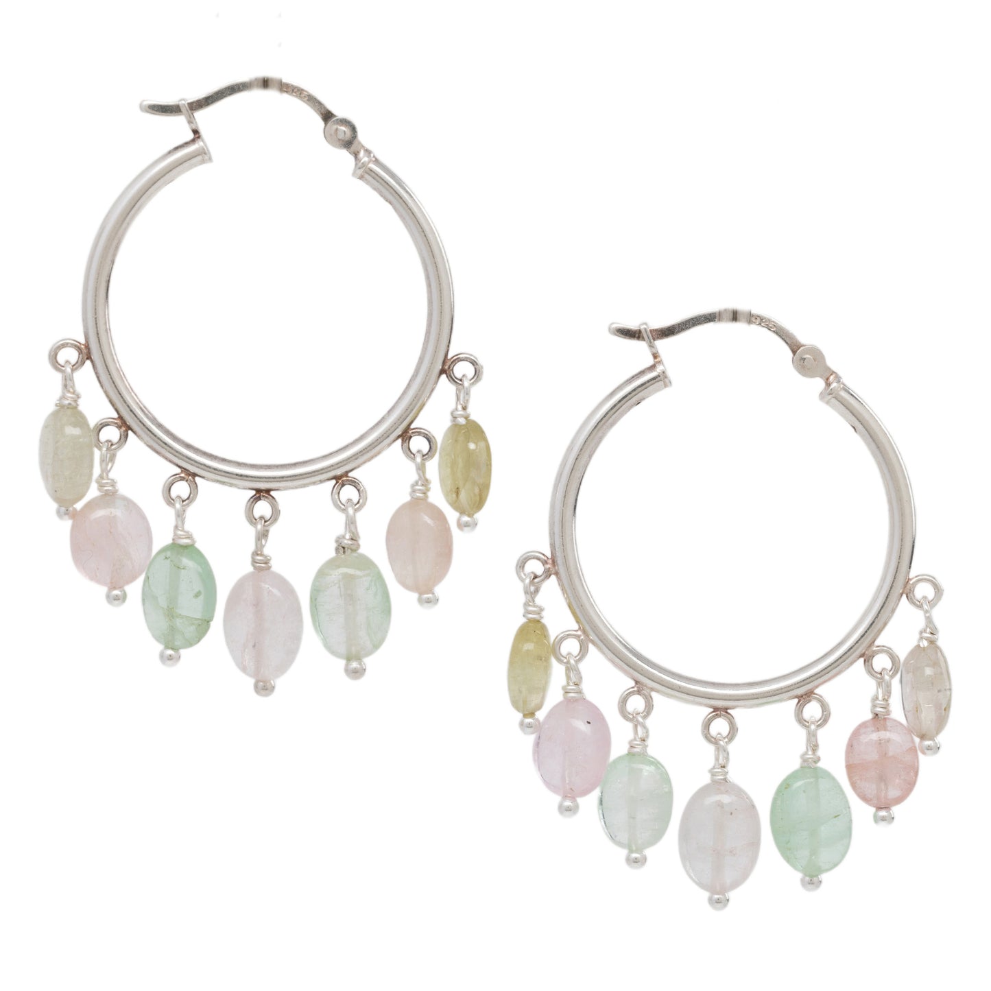 Pastel Tourmaline Hoop Earrings