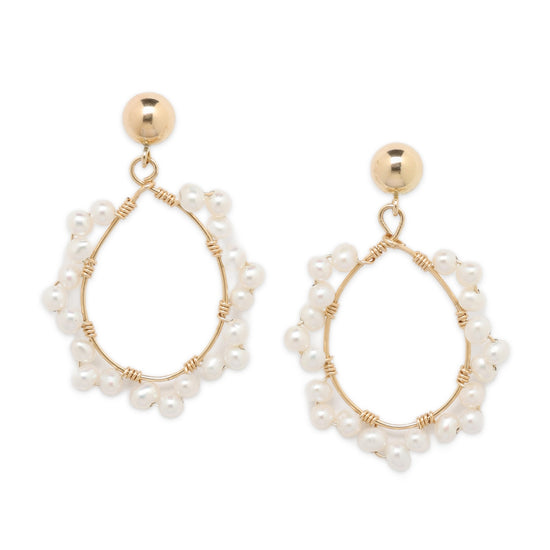 Pearl Teardrop Chandelier Earrings