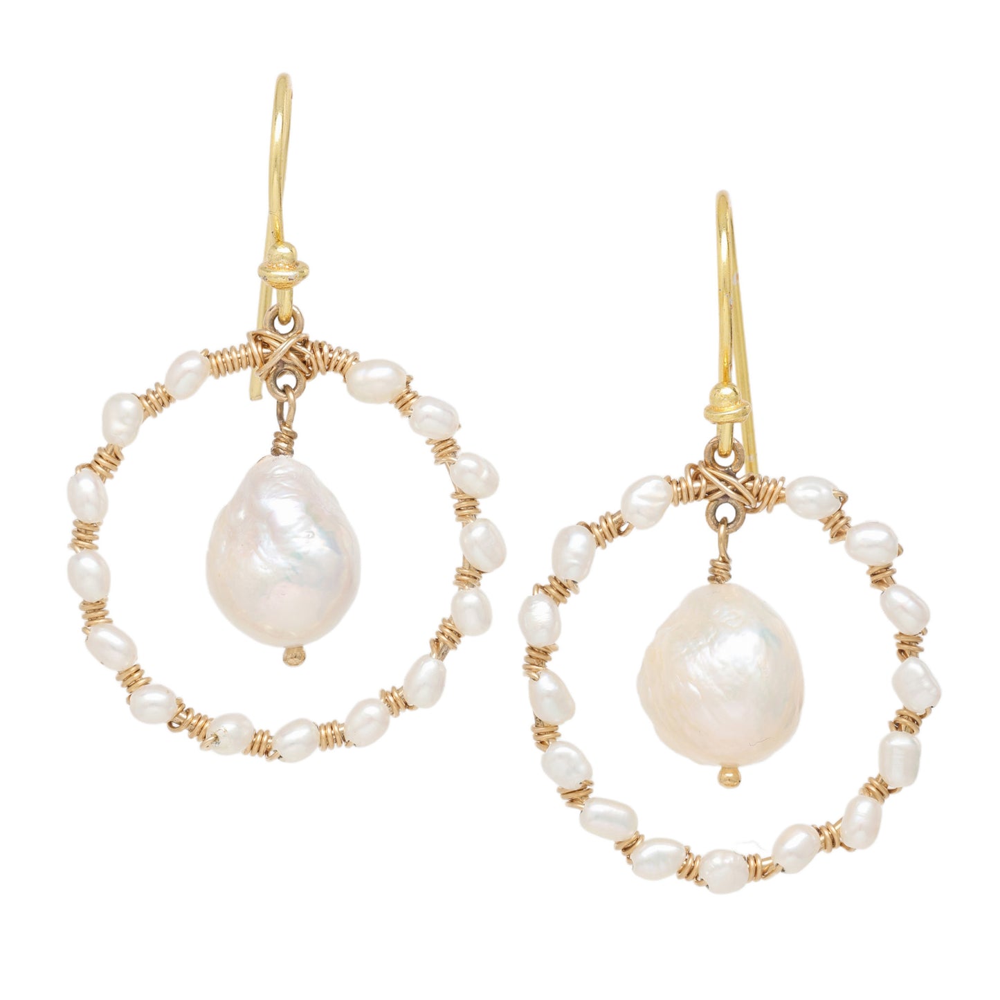 Pearls in a Circle Earrings