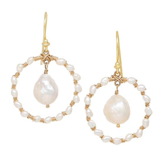Pearls in a Circle Earrings