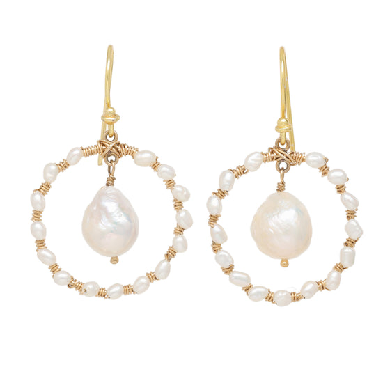 Pearls in a Circle Earrings