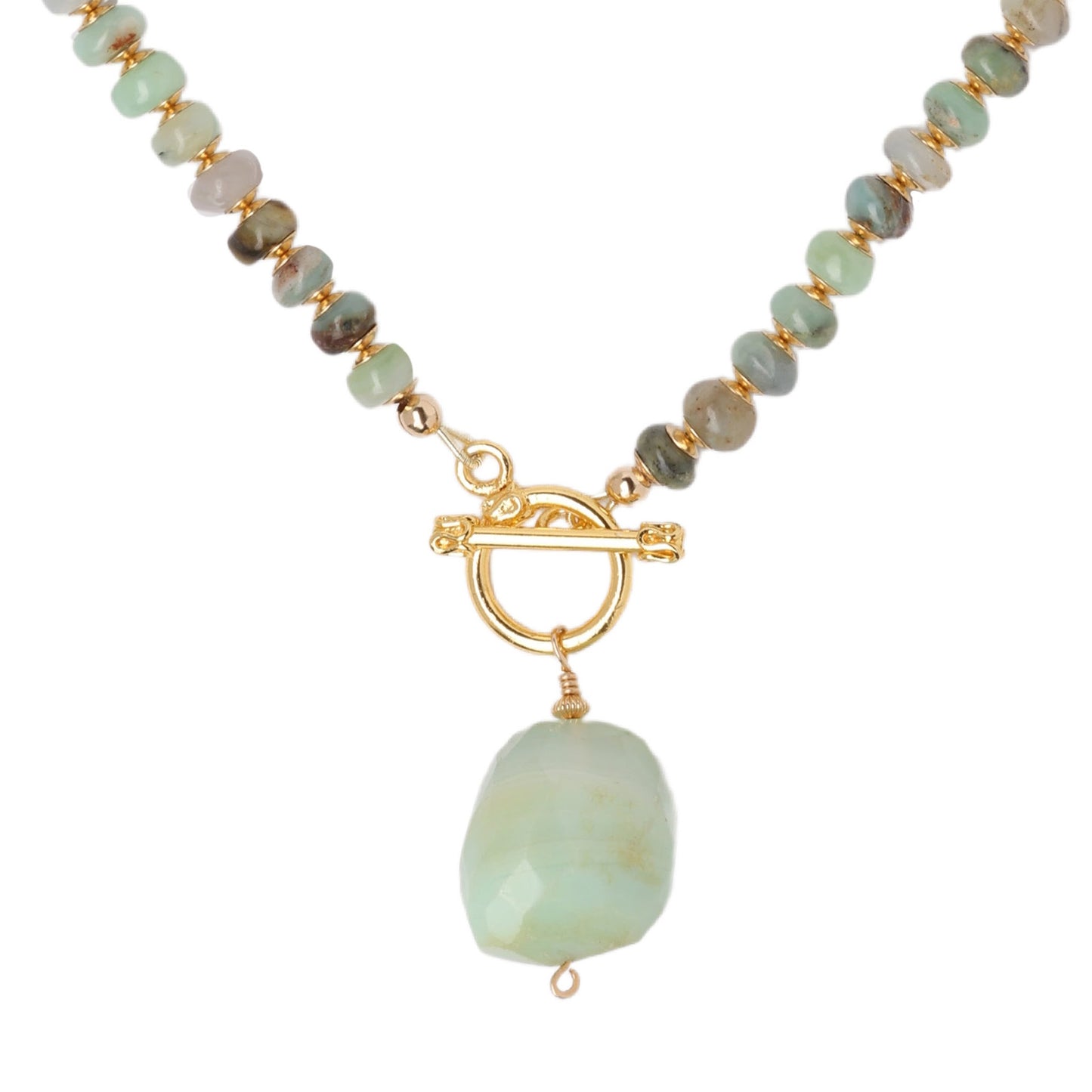 Peruvian Blue Opal Pendant Necklace