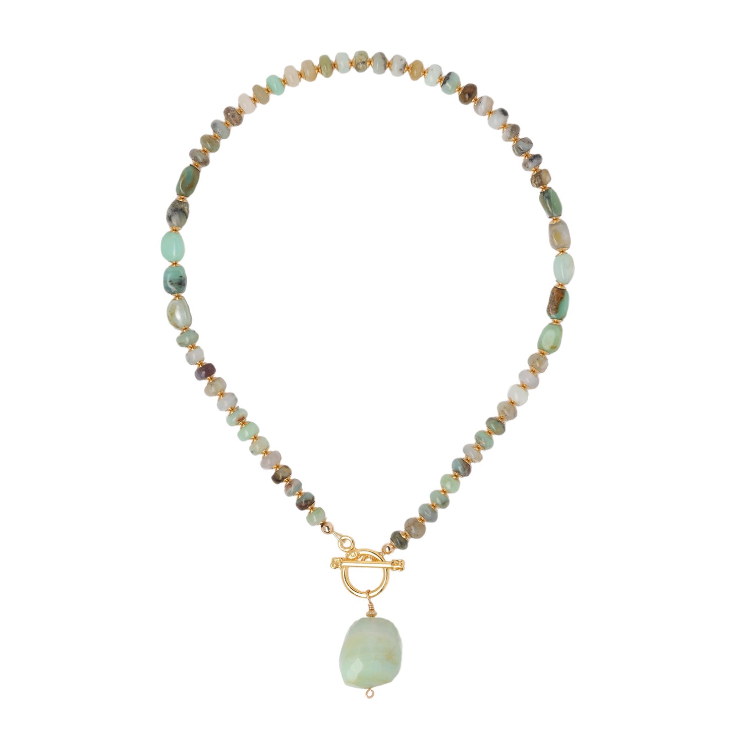 Peruvian Blue Opal Pendant Necklace