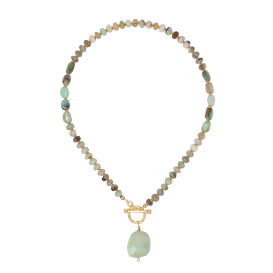 Peruvian Blue Opal Pendant Necklace