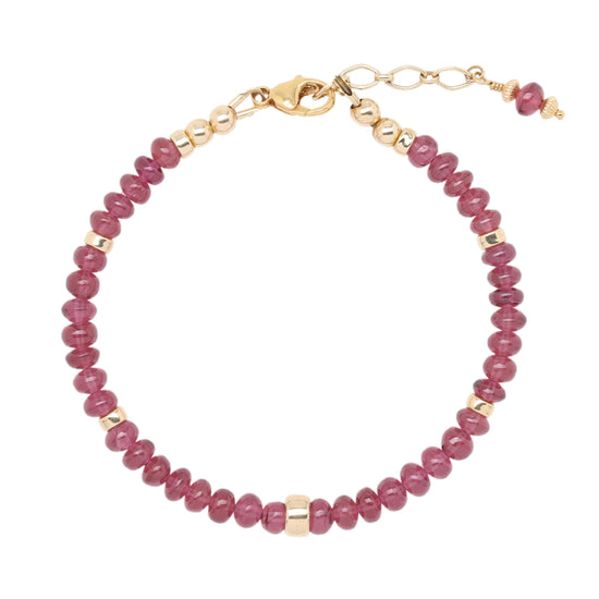 Pink Tourmaline and Gold Bracelet