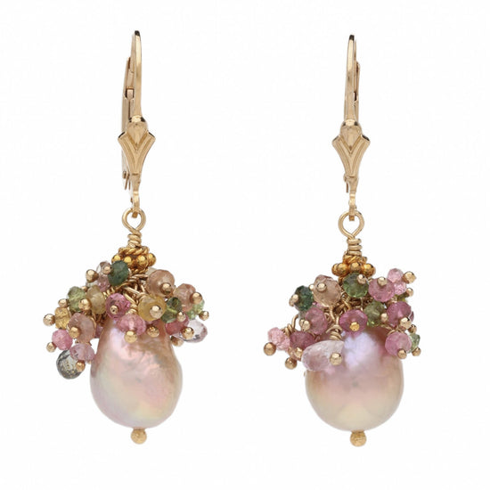 Pearl and Gemstone Sunrise Cascade Earrings