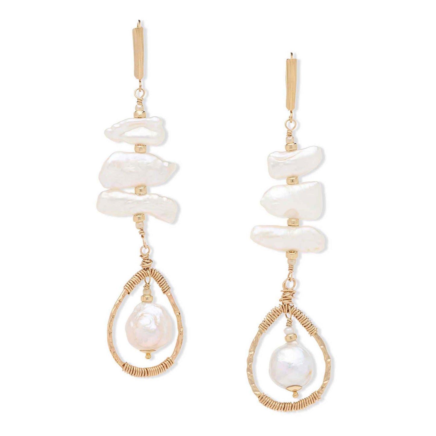 Mixed Pearl and Gold Earrings