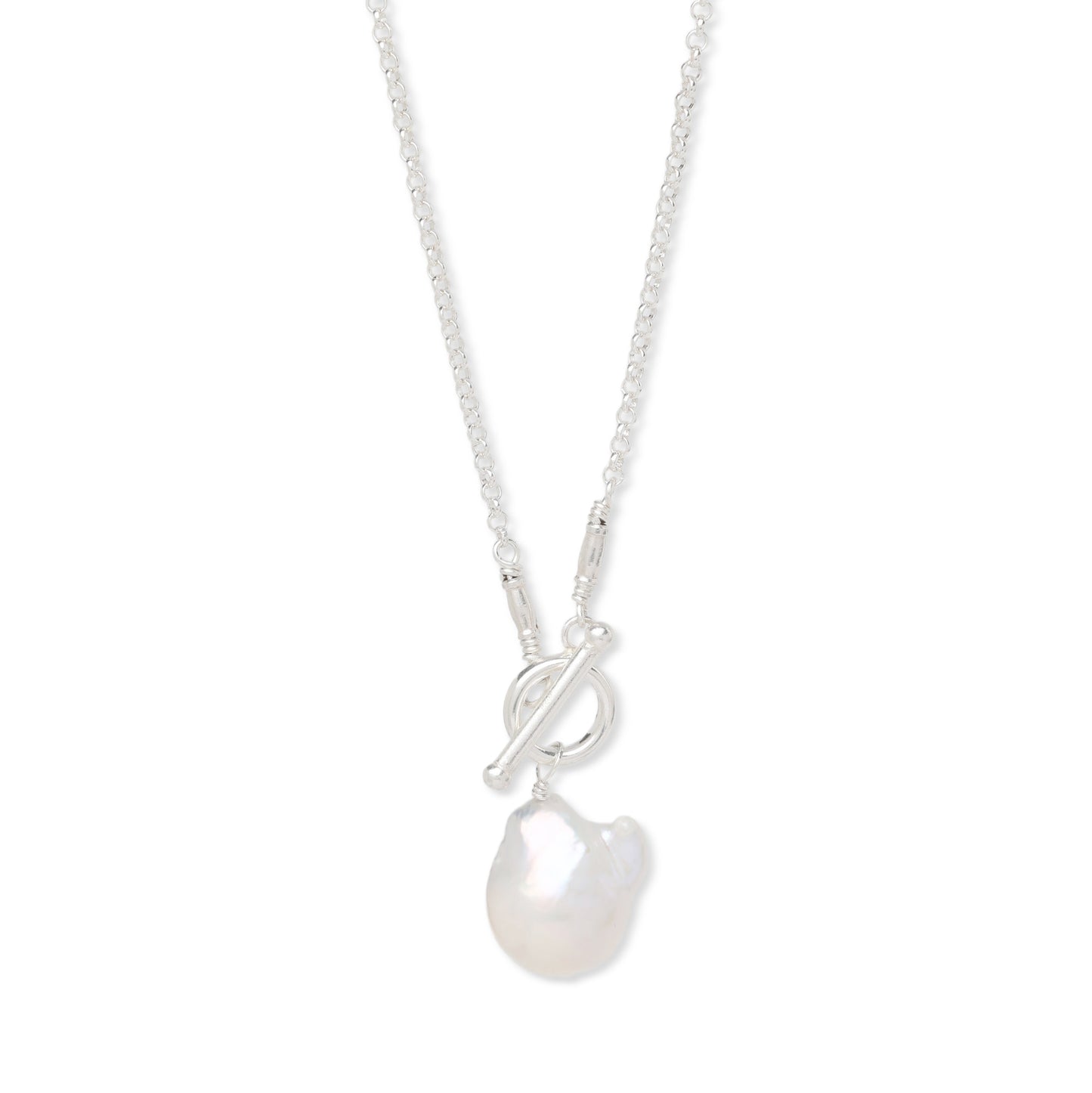Baroque Pearl Silver Pendant Necklace