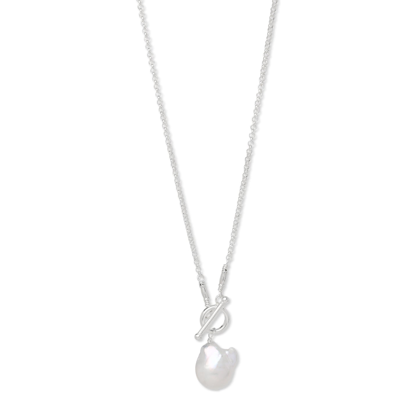 Baroque Pearl Silver Pendant Necklace